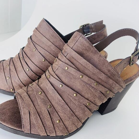 Rampage Poloma Women's Heel Sandals Vegan Block Heel Ankle Strap Brown Size 10 - Picture 4 of 9